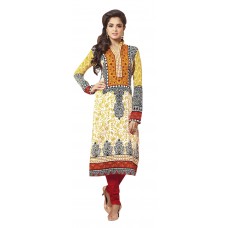 Triveni Graceful Off White Colored Printed Cotton Salwar Kameez